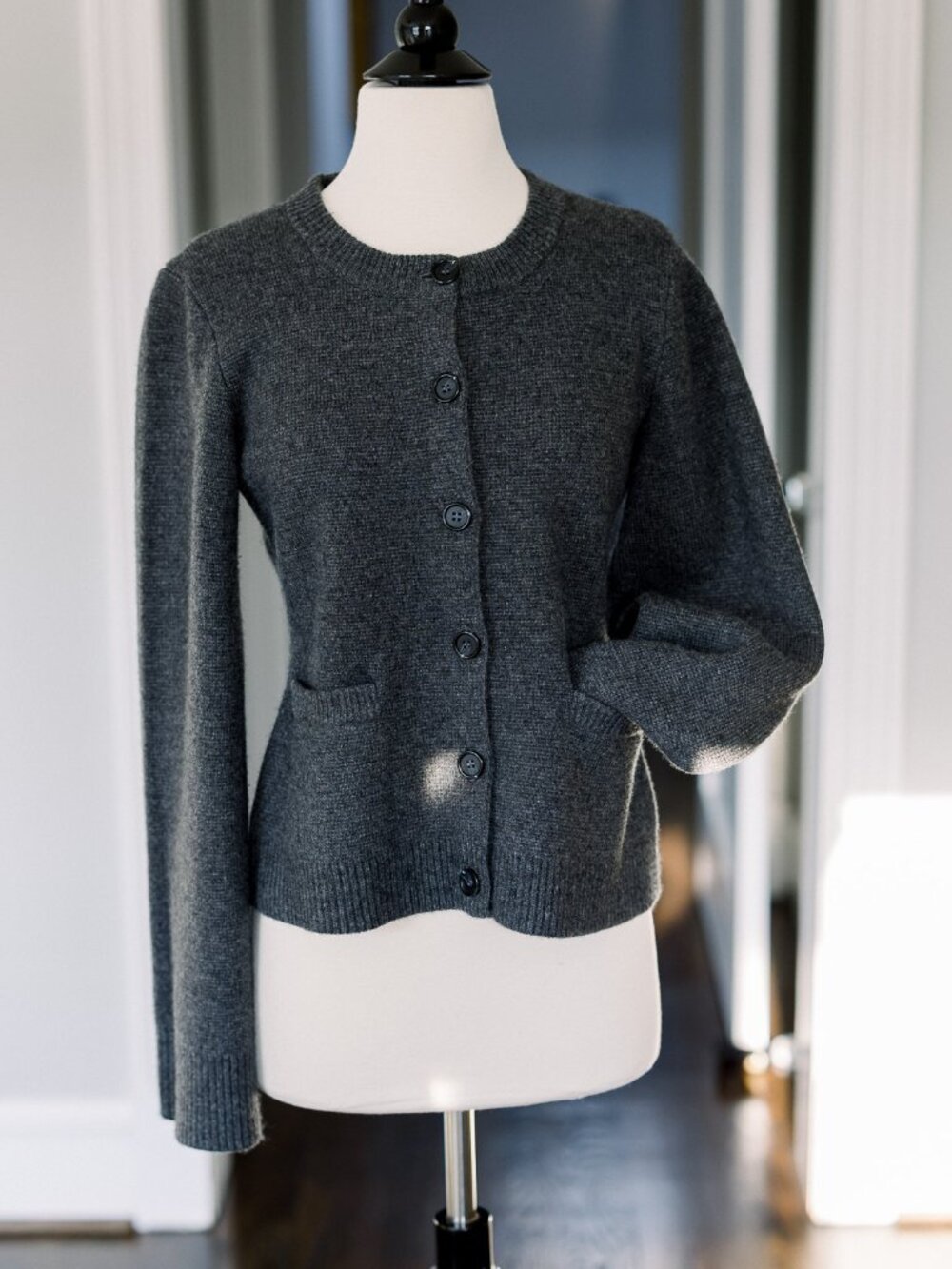 Jenni Kayne Cooper Cardigan | Wool Cashmere | Charcoal Gray | Size S